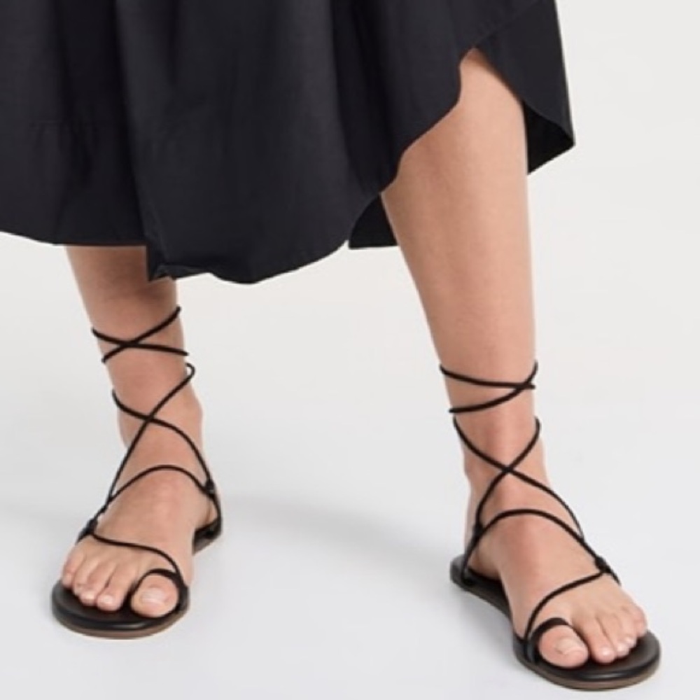 TKEES Black Suede gladiator Sandals
